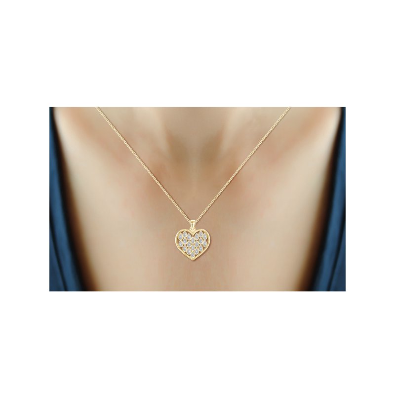 Diamond Accent 14K Gold Over Silver Heart Pendant Necklace 18"