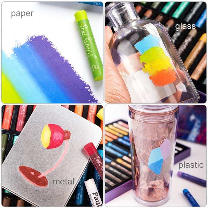 Oil Pastels Set 49 Vibrant Colors & 2 White for Artists Beginners Students