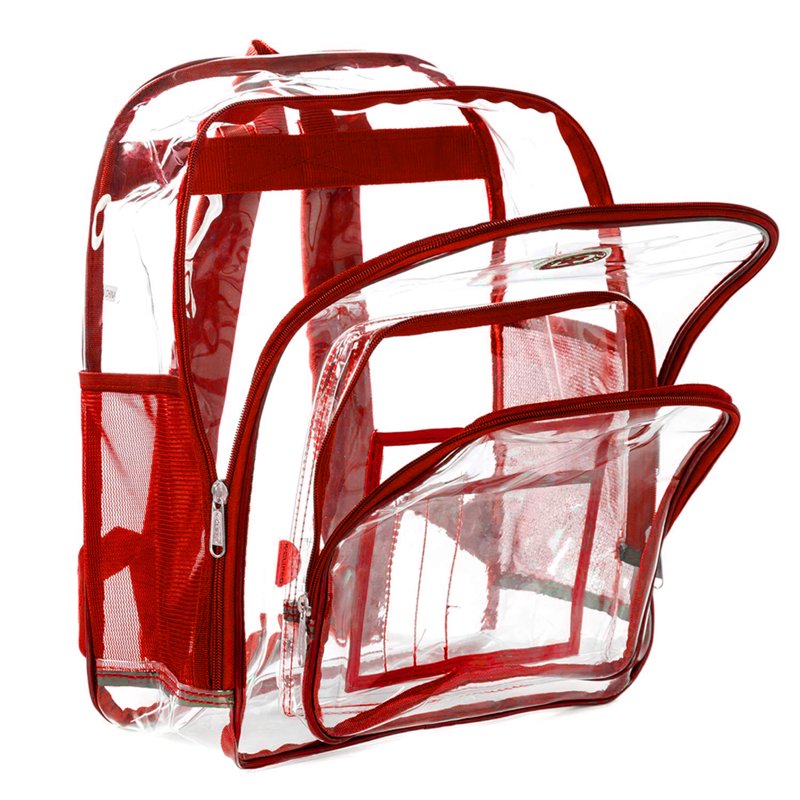 Heavy Duty Clear PVC Backpack Unisex School & Travel Bag 17"