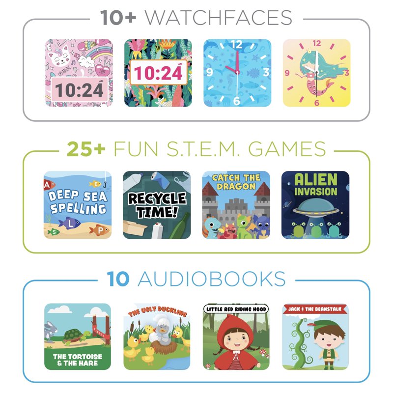 Kids Smartwatch with Earbuds Set - Educational & Fun for Children