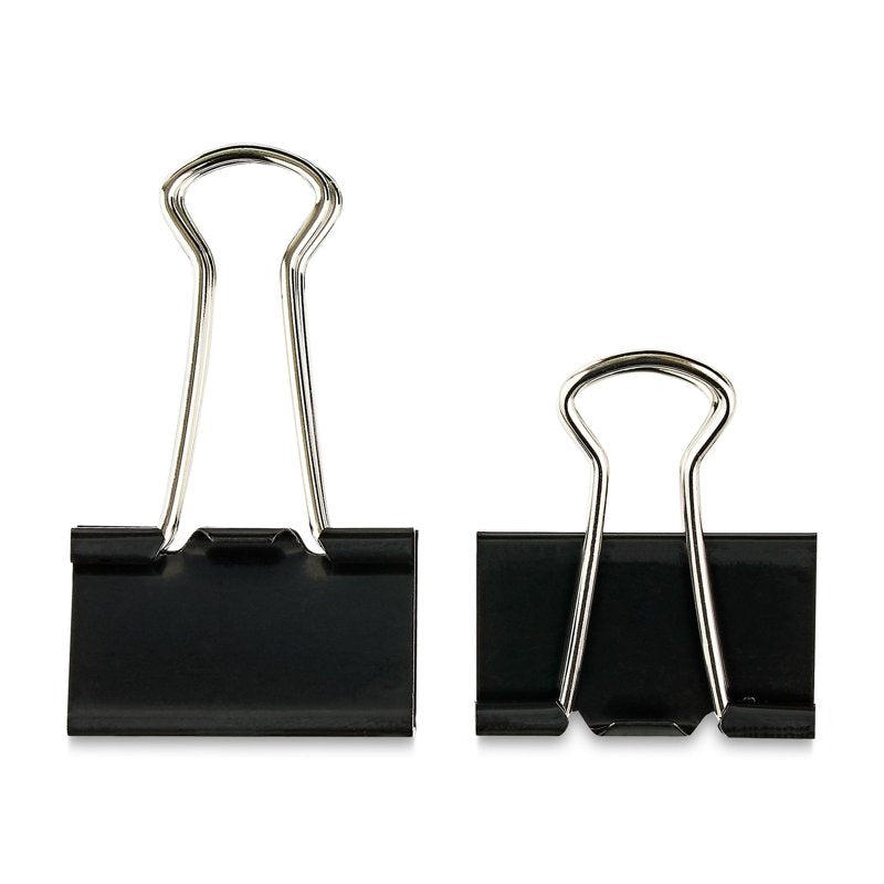 Binder Clips Medium Metal Black 12-Count Office Supplies