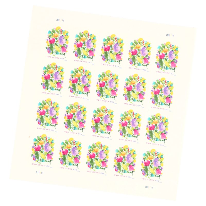 Wedding Blooms USPS 2oz Rate Postage Stamp Sheet of 20 - Celebrate Weddings & Special Occasions