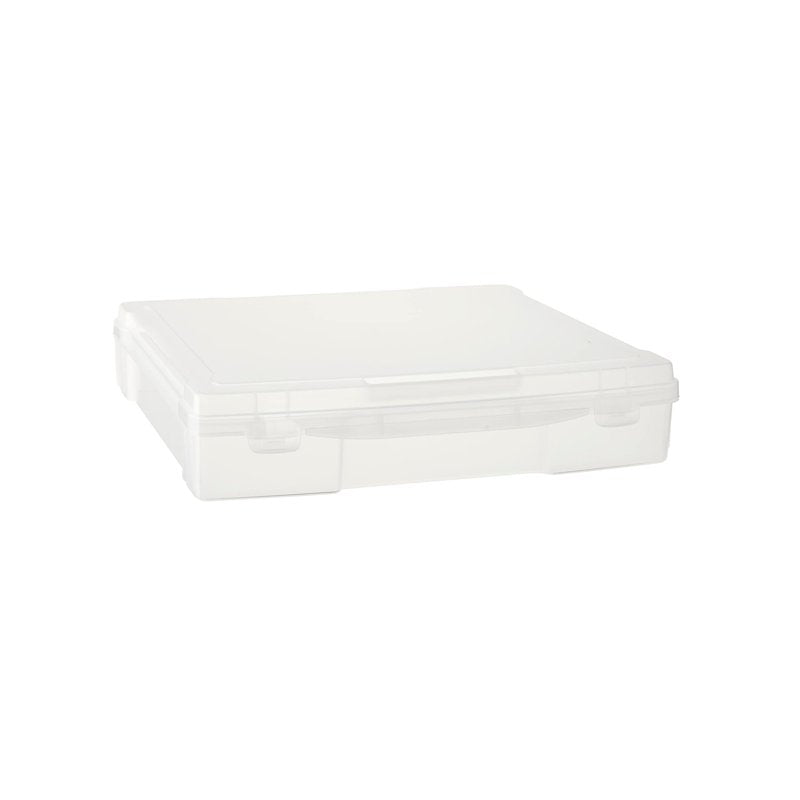 12 Pack Clear Plastic Scrapbook Storage Cases - Portable Craft Organizer