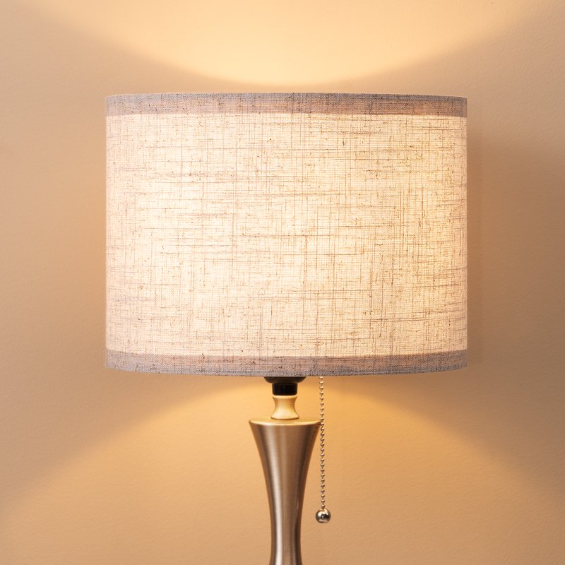 Modern Bedside Table Lamp with Linen Shade and Metal Base - Living Room & Bedroom Lighting