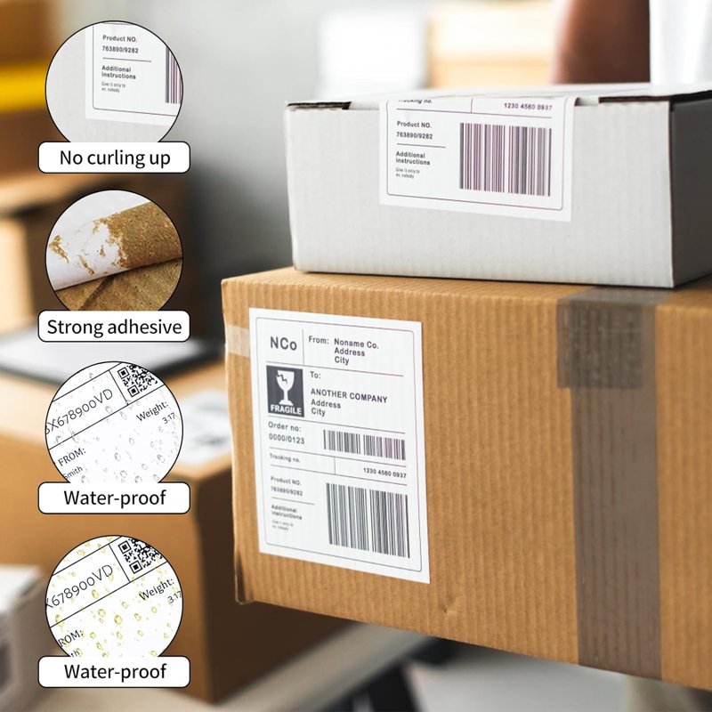 Self-Adhesive Shipping Labels 8.5 x 5.5 Inches for Laser & Inkjet Printers, 50 Sheets