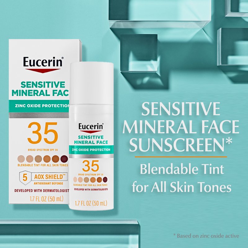 Mineral Tinted Sunscreen SPF 35 - Face Lotion with Zinc Oxide, Hydrating & Fragrance-Free