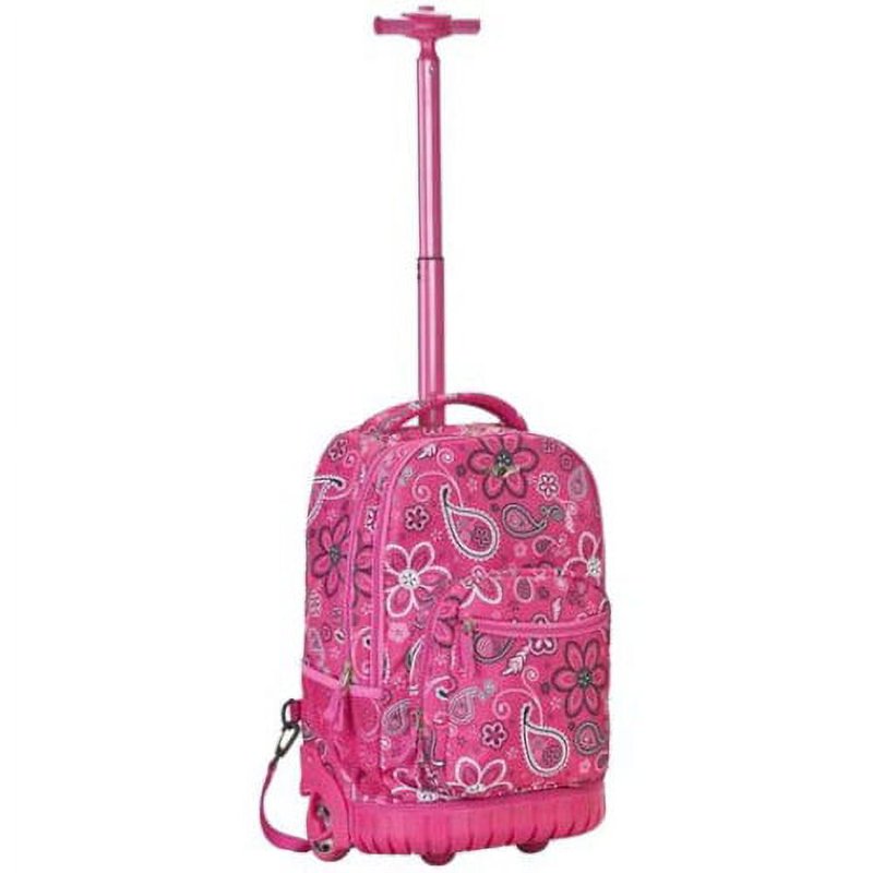 Bandana Variation 19 Rolling Backpack R02 - Rockland Rolling Backpack with 13 x 10 x 19 in, 2 Front Pockets