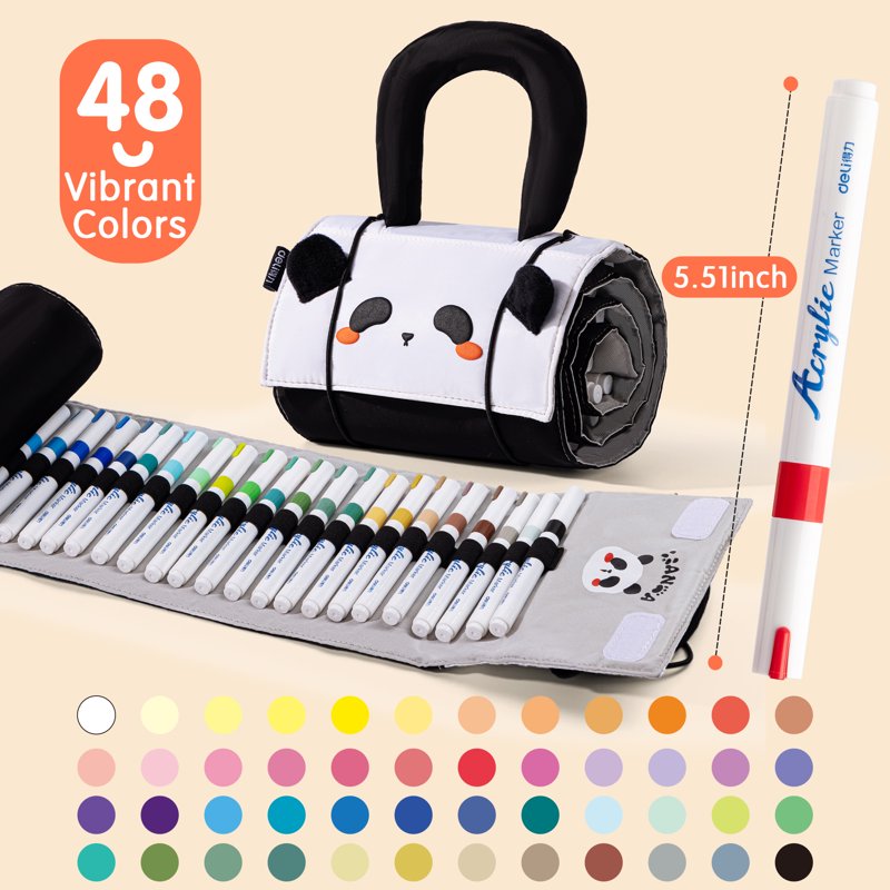 48 Colors Acrylic Paint Markers for Rock, Glass, Wood, Canvas & Crafts