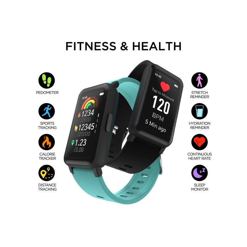 Unisex Fitness Tracker Smartwatch with Silicone Strap - Heart Rate & Activity Monitoring