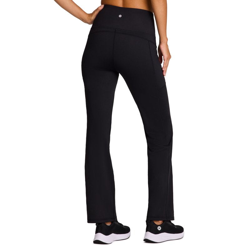 Women's Fleece Lined Bootcut Yoga Leggings with Zipper Pockets – Activewear Pants