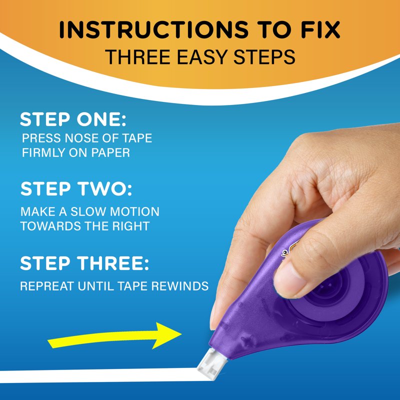 Correction Tape Dispenser 10-Pack - Precise White Office Supplies
