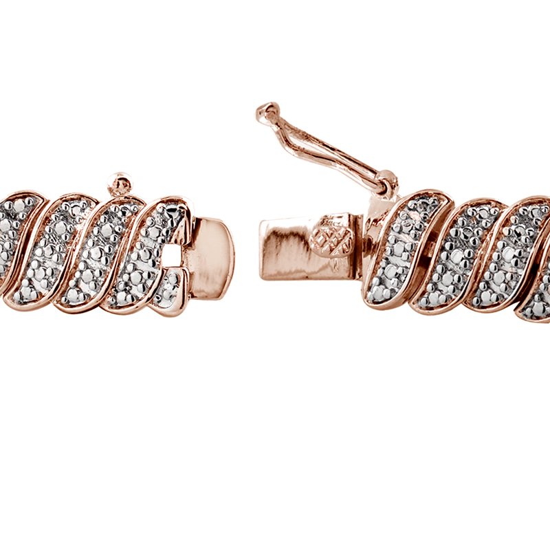 Diamond Tennis Bracelet 1.00 ct. t.w. in Rose Gold & Silvertone, 7.5 Inches