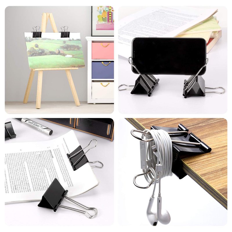 8 Pack Extra Large Binder Clips 2.4 Inch Heavy Duty Jumbo Office Clamps