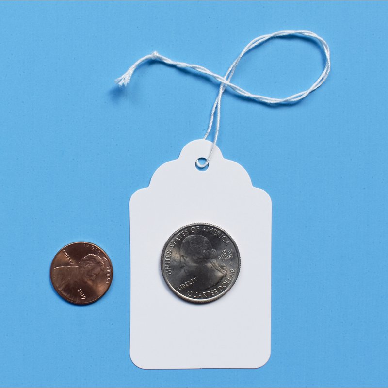 Bulk Pack of 500 White Merchandise Tags with String - 2 3/4 x 1 11/16 Inches