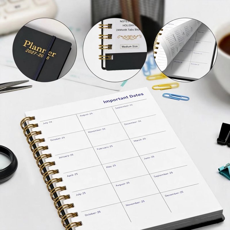 Academic Weekly & Monthly Planner 2027-2028 with Tabs, Flexible Cover, Wirebound, 5.6x8.2 Inches