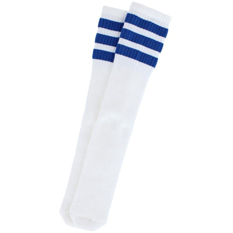 Jefferies Kid's Striped Knee-High Tube Socks 1 Pair Blue, Size 9-1 (Shoe 9-1) - Boys & Girls Sports Socks