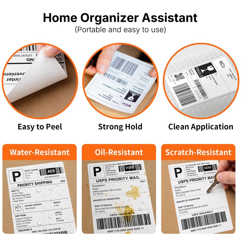 4x6 Shipping Labels - 500 Fanfold Thermal Address & Barcode Labels - Strong Adhesive