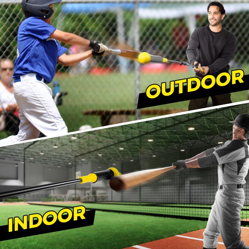 Baseball and Softball Swing Trainer - 52-inch Batting Hitting Stick for Better Swing Mechanics