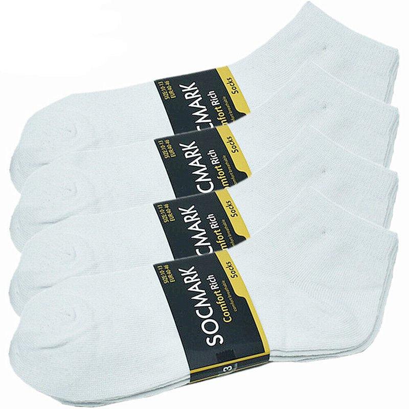 Glory Max 12 Pairs White Ankle Socks Size 10-13 – Men’s Casual Cotton Low Cut
