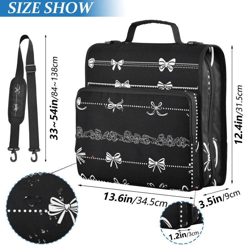 Zipper Binder Organizer Bag with Multiple Pockets and 3-Ring File Holder