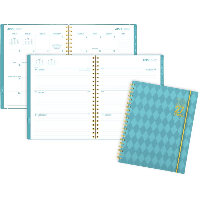 Mead Tranquil Turquoise 2026-2027 Planner 8.5x11 Weekly & Monthly Organizer