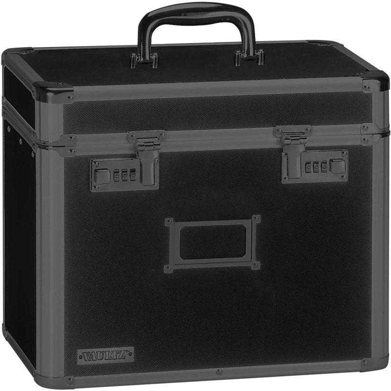 Lockable Letter Size File Tote Case with Security Locks and Handle