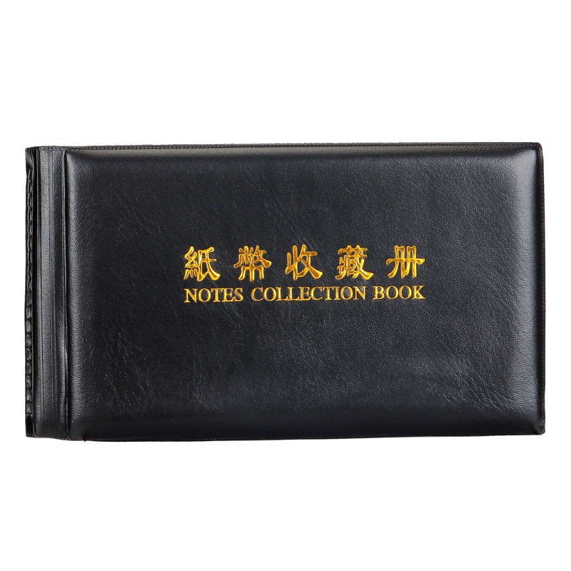 Currency Collecting Album with 60 Pockets, Leather Money Storage Book for Banknotes & Stamps