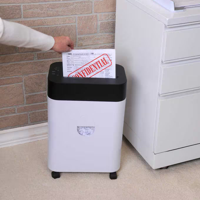 Micro-Cut Paper Shredder 14-Sheet Capacity Auto Start/Stop Black/White