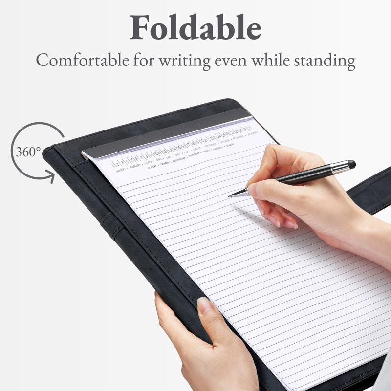 Portfolio Binder with Document Organizer & Business Card Holder - Faux Leather