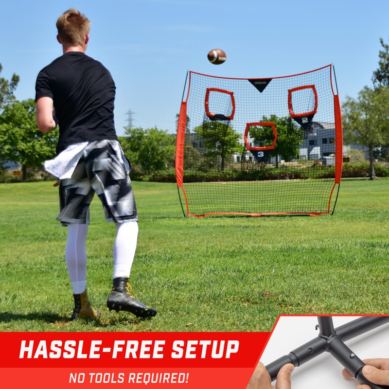 8x8 ft Football Throwing Net for QB Training - Improve Passing Accuracy