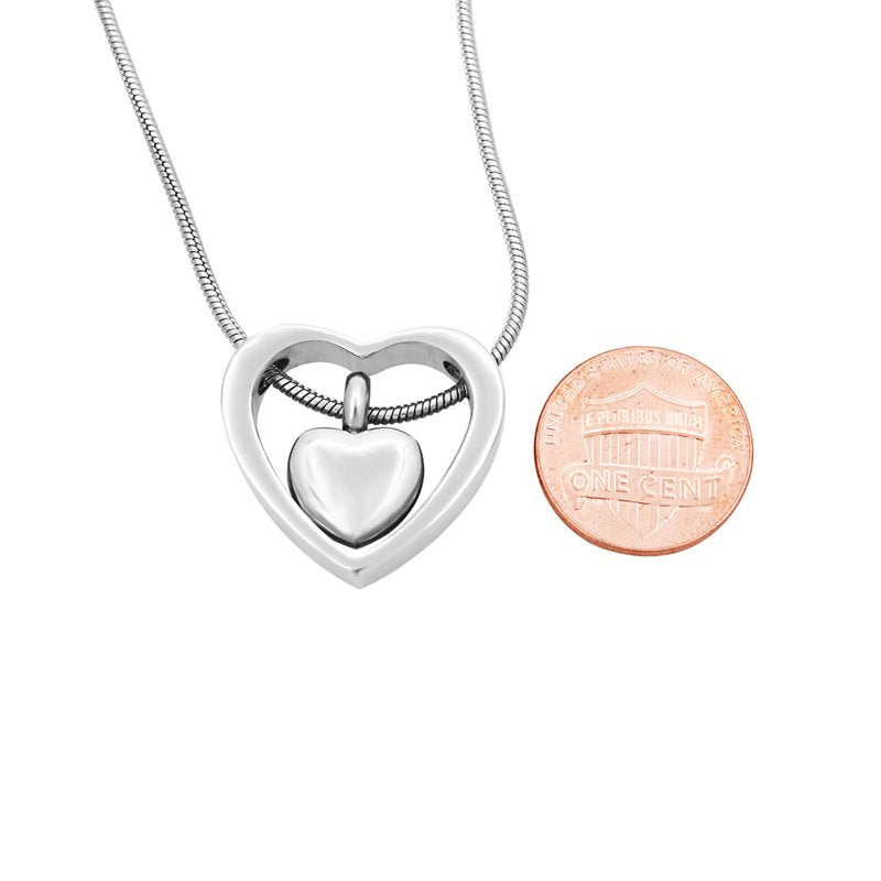 Cremation Jewelry for Ashes Memorial Necklace Heart Keepsake Silver Rose Gold Gold