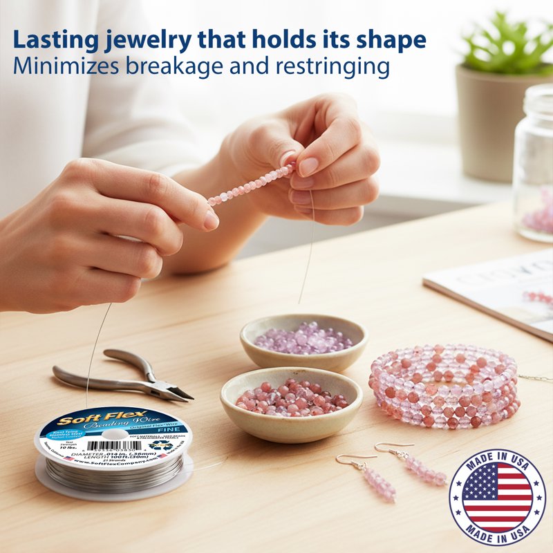 Fine Beading Wire 21-Strand Satin Silver Jewelry Wire for Necklace Earrings Bracelets