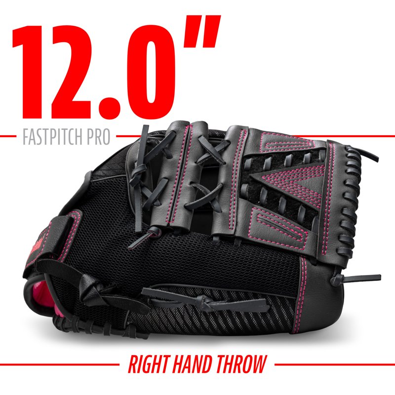 Youth Fastpitch Softball Glove 12 Inch Pink Right Hand Throw Windmill Series