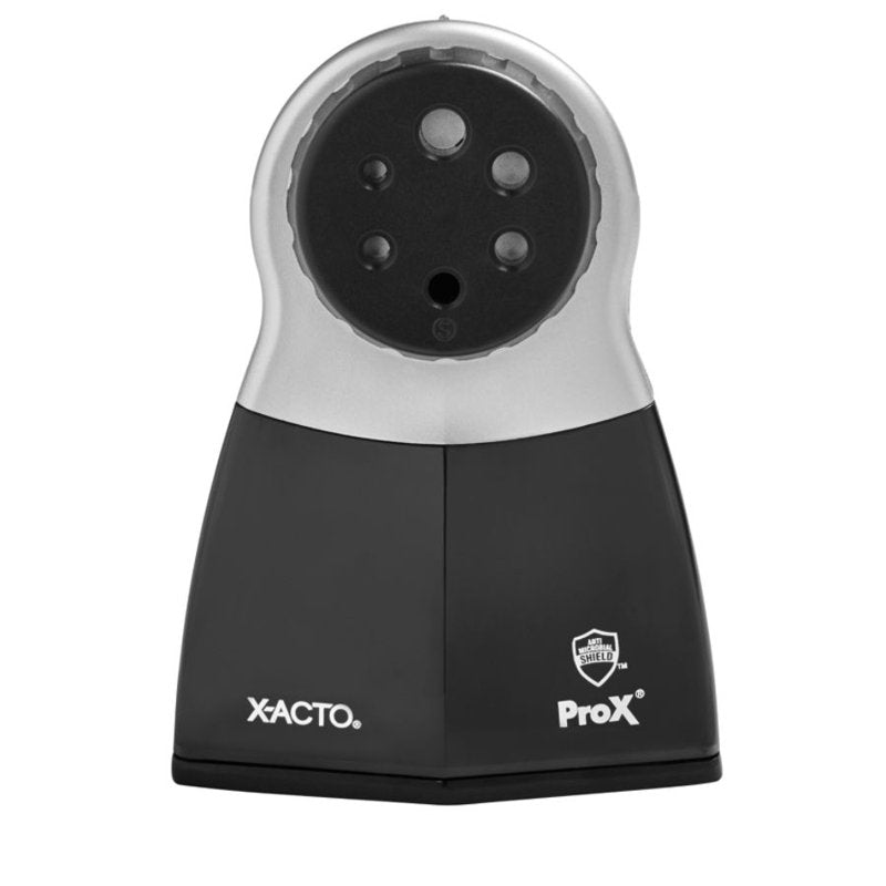 Electric Pencil Sharpener - Quiet, Heavy-Duty, Auto-Stop, 3x5x9 Black/Silver
