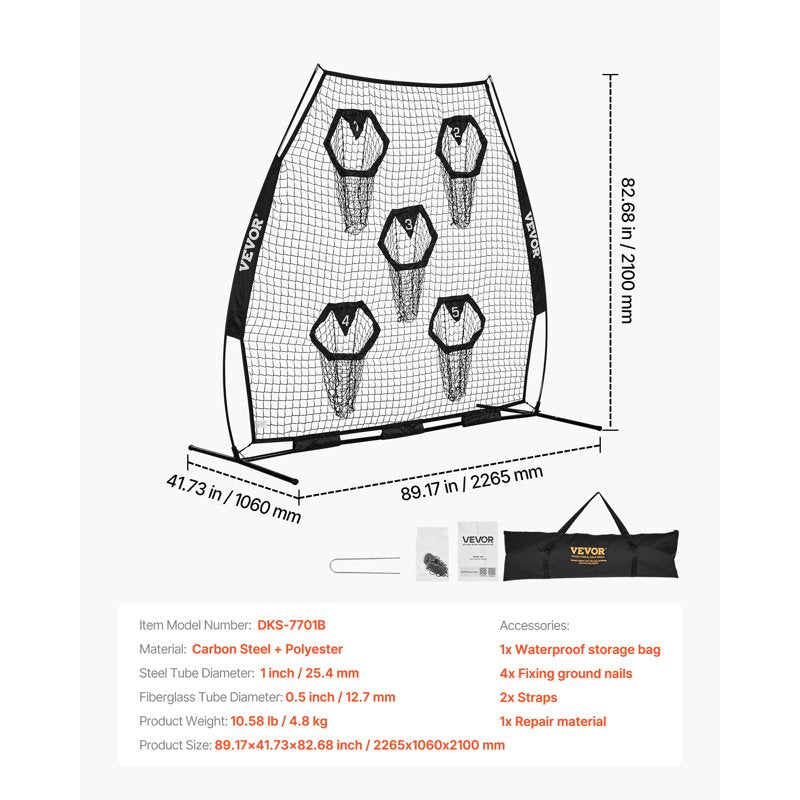 Football Throwing Net with Target Pockets - Portable Training Equipment for Accuracy