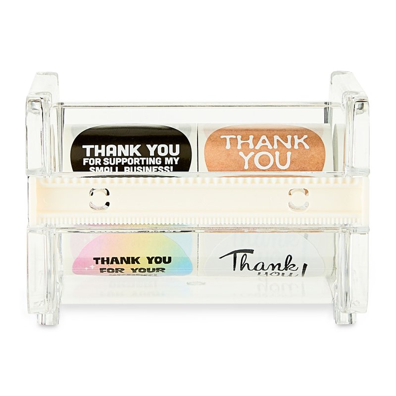 Thank You Stickers with Dispenser - Assorted Designs, 500 Count