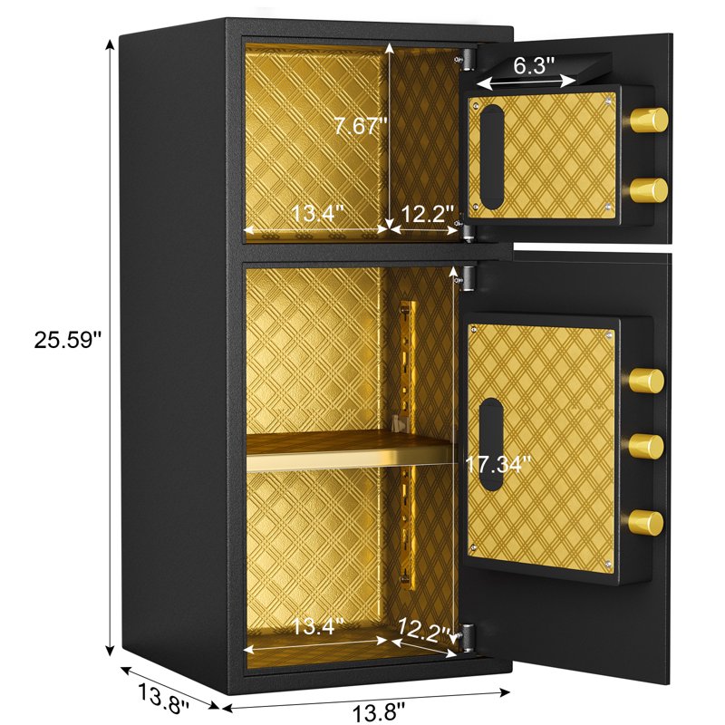 Large Fireproof Waterproof Security Safe with Digital LCD and Deposit Slot
