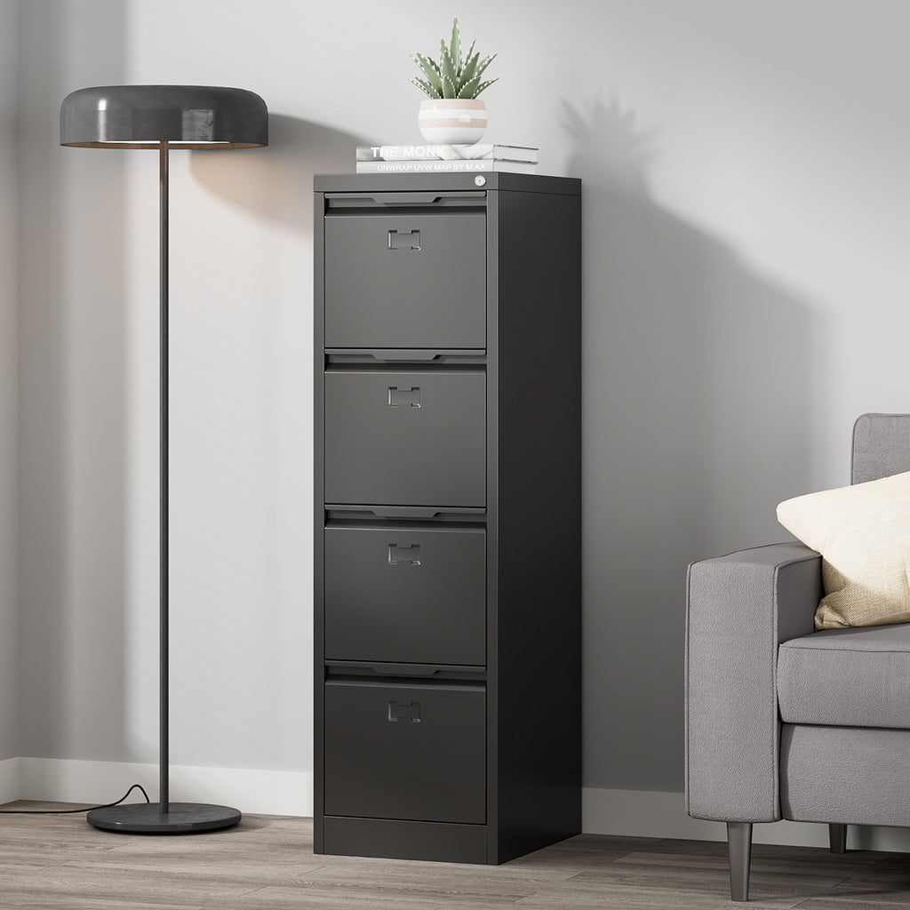 4 Drawer Metal File Cabinet with Lock - Vertical Home Office Storage