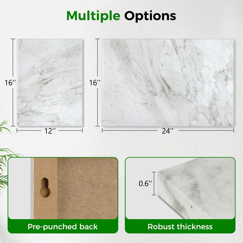 Magnetic Dry Erase Board with Marble Pattern - Wall Mount Whiteboard for Home Office & Classroom