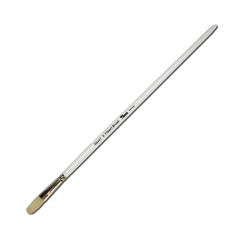 Bob Ross Oil Filbert Brush #6 Natural Hog Bristle For Oil Painting