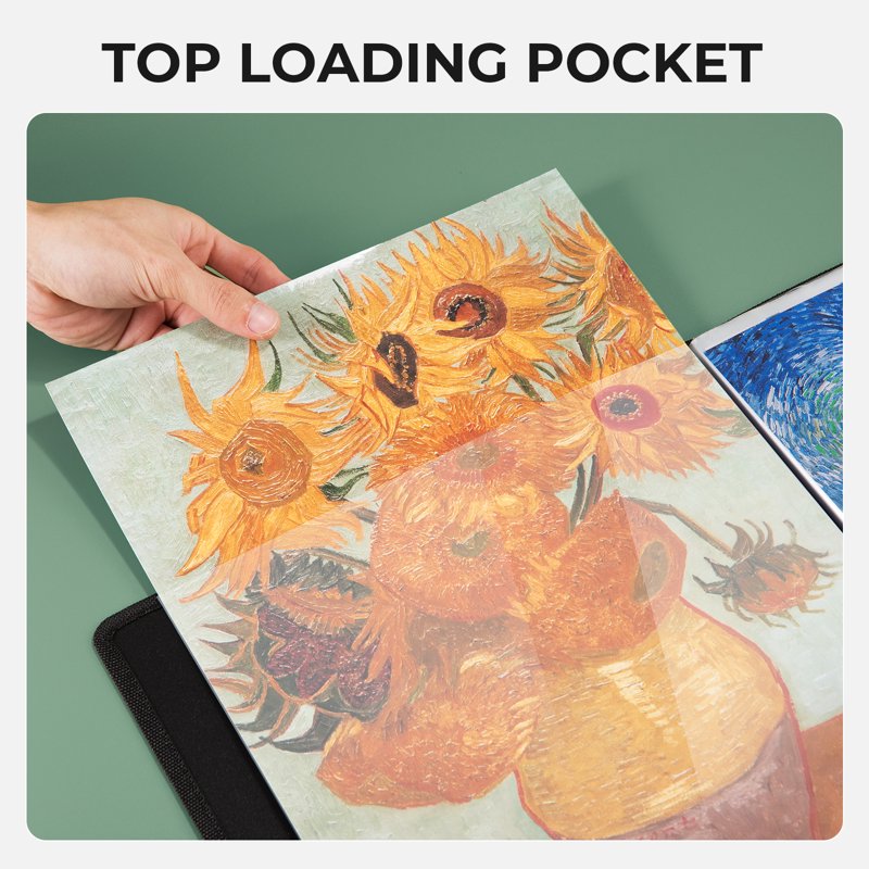 12x18 Inch Art Portfolio Folder with 30 Clear Pockets – Artist Presentation Storage Binder