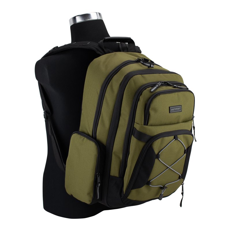 Expandable Bungee Backpack with Laptop Sleeve and Multiple Pockets - Durable Travel & School Bag