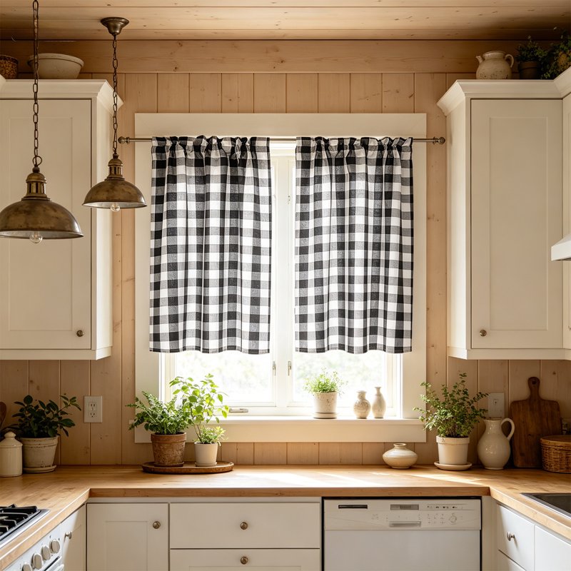Light Filter Nylon Cafe Curtains - 2 Panels Insulated Window Coverings - 39x28in