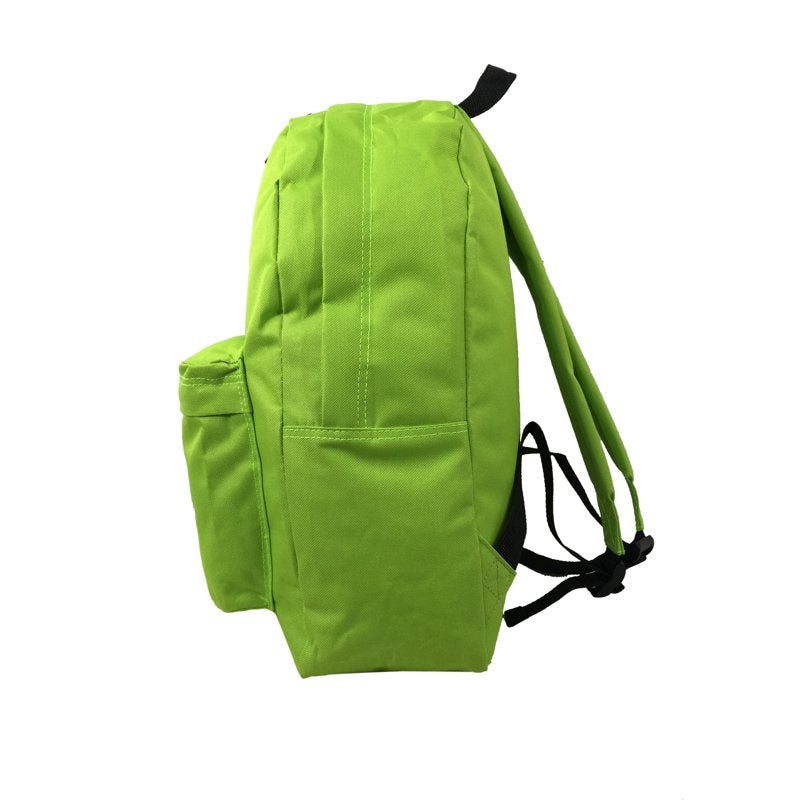 Unisex 16-Inch School Backpack Fluorescent Green Polyester Durable & Spacious