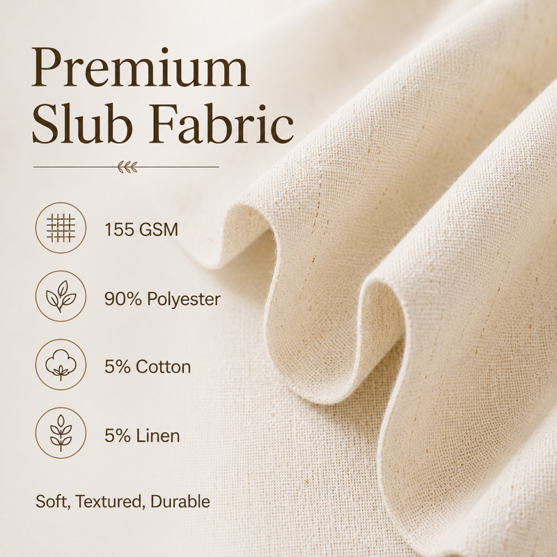 Cafe Curtains for Kitchen & Small Windows Linen Blend Short Tier Drapes with Buttons