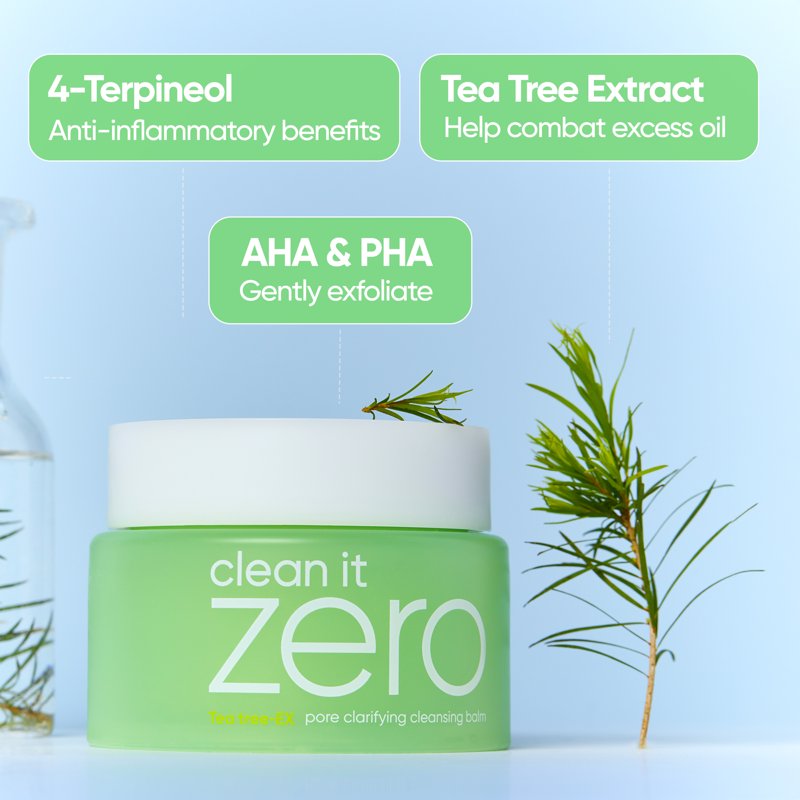 Cleansing Balm for Oily & Acne-Prone Skin Vegan Makeup Remover with Tea Tree