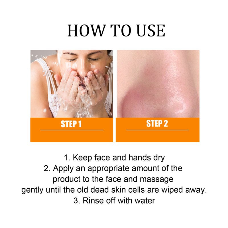 Exfoliating Gel for Face and Body with Orange Extract - All Skin Types, 1.76oz