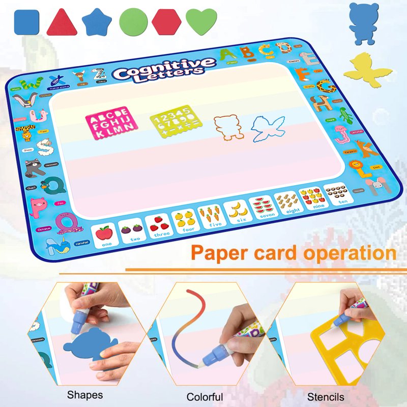 Large Water Drawing Mat for Kids 40x32 Inch Reusable Art & Learning Toy