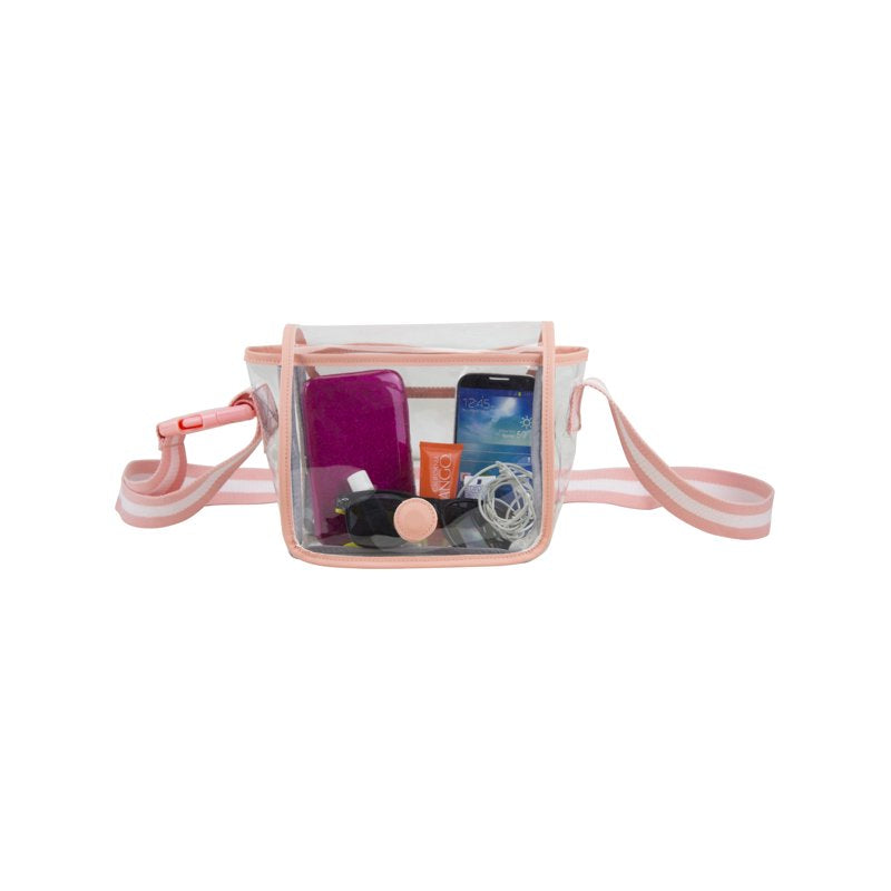 Clear Stadium Cross Body Bag - Durable PVC, Adjustable Strap, Security-Friendly
