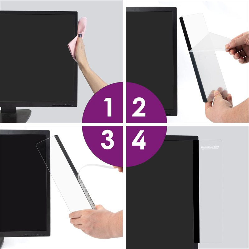 Monitor Memo Board Set 2-Pack Sticky Note Holders for Computer Screen Office Desk Organizer